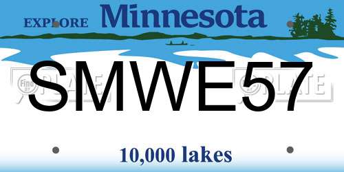 SMWE57 Minnesota License Plate