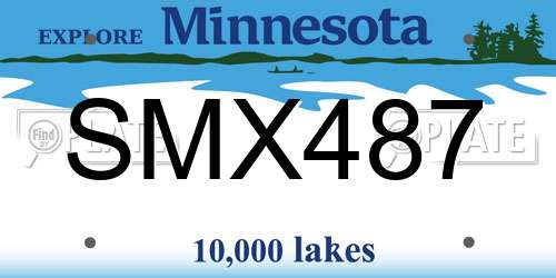 SMX487 Minnesota License Plate