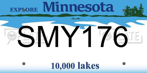 SMY176 Minnesota License Plate