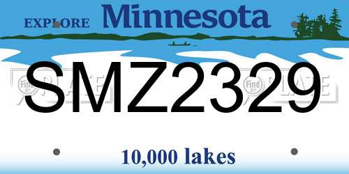SMZ2329 Minnesota License Plate