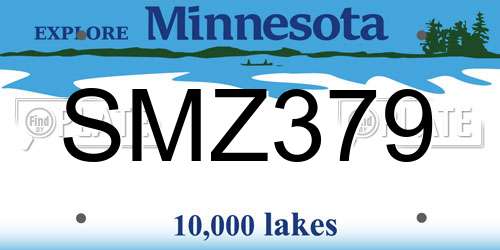 SMZ379 Minnesota License Plate