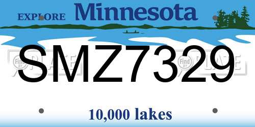 SMZ7329 Minnesota License Plate