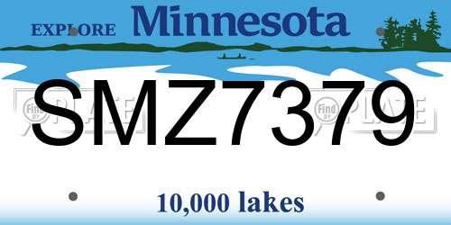 SMZ7379 Minnesota License Plate