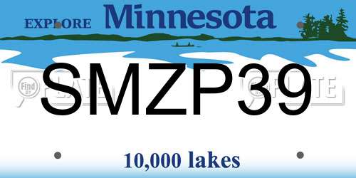 SMZP39 Minnesota License Plate
