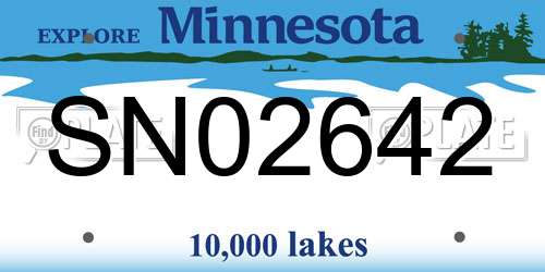 SN02642 Minnesota License Plate