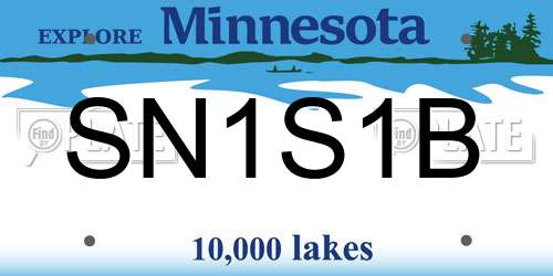 SN1S1B Minnesota License Plate