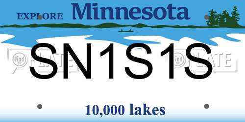 SN1S1S Minnesota License Plate