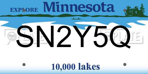 SN2Y5Q Minnesota License Plate