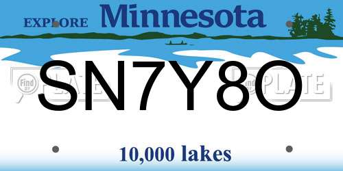 SN7Y8O Minnesota License Plate