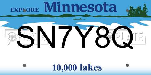 SN7Y8Q Minnesota License Plate