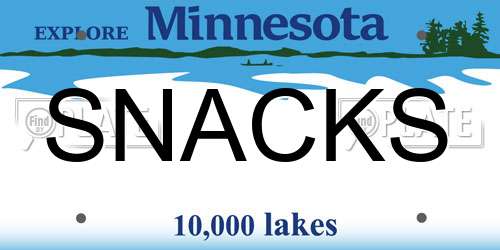 SNACKS Minnesota License Plate