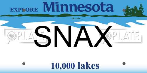 SNAX Minnesota License Plate