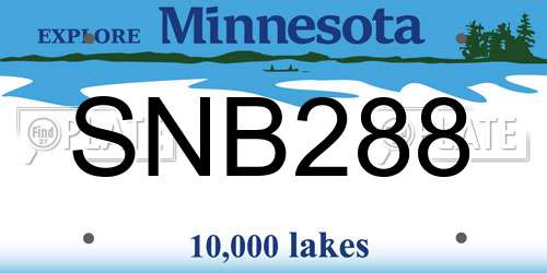 SNB288 Minnesota License Plate