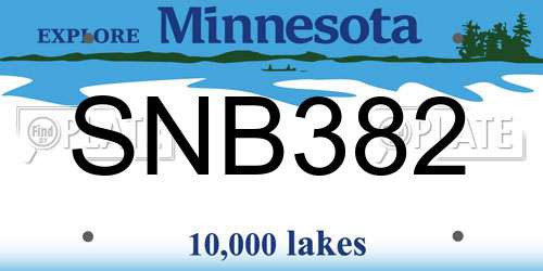 SNB382 Minnesota License Plate