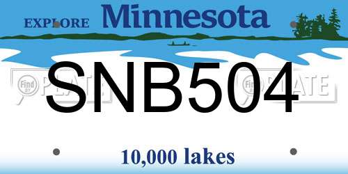 SNB504 Minnesota License Plate