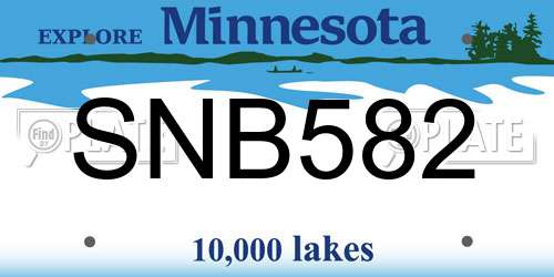 SNB582 Minnesota License Plate
