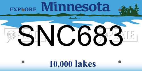 SNC683 Minnesota License Plate