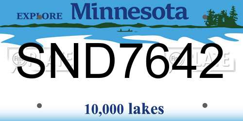 SND7642 Minnesota License Plate