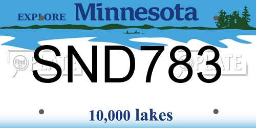 SND783 Minnesota License Plate