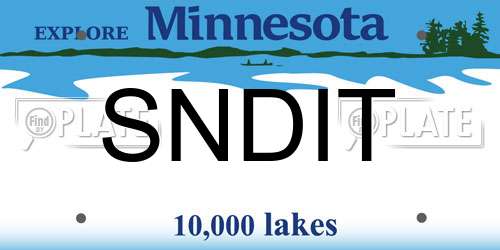 SNDIT Minnesota License Plate