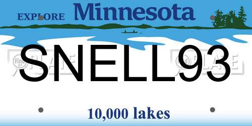 SNELL93 Minnesota License Plate