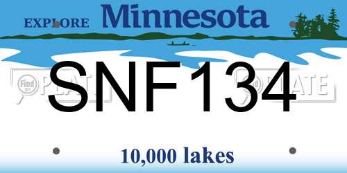 SNF134 Minnesota License Plate