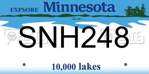SNH248 Minnesota License Plate