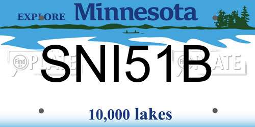 SNI51B Minnesota License Plate
