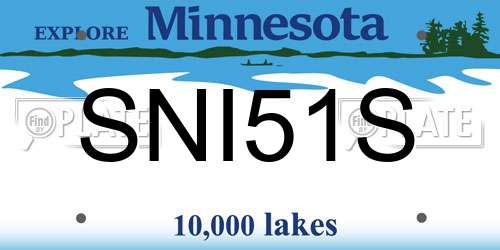 SNI51S Minnesota License Plate