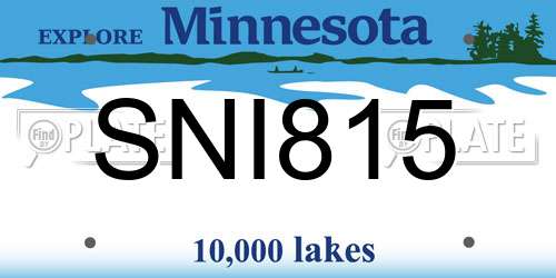 SNI815 Minnesota License Plate