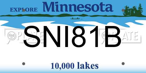 SNI81B Minnesota License Plate
