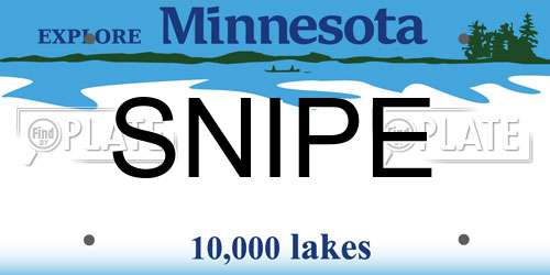 SNIPE Minnesota License Plate