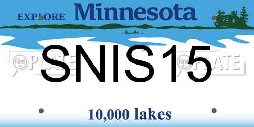 SNIS15 Minnesota License Plate