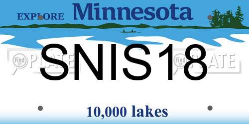 SNIS18 Minnesota License Plate