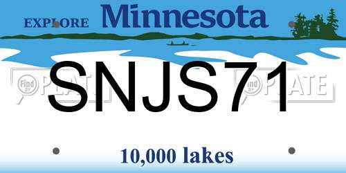 SNJS71 Minnesota License Plate