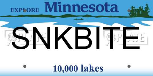 SNKBITE Minnesota License Plate