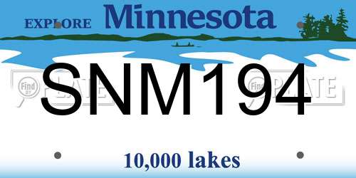 SNM194 Minnesota License Plate