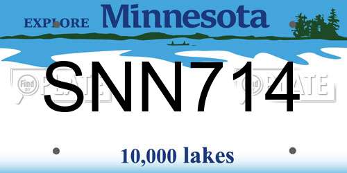 SNN714 Minnesota License Plate