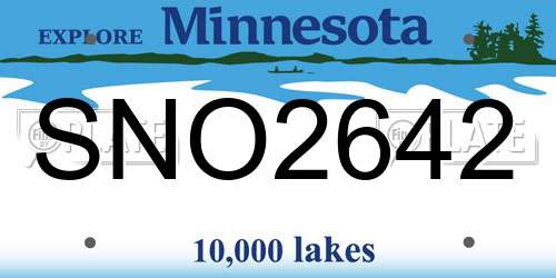 SNO2642 Minnesota License Plate