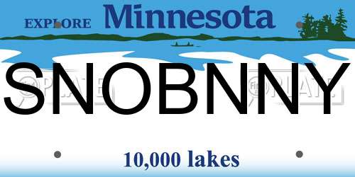 SNOBNNY Minnesota License Plate
