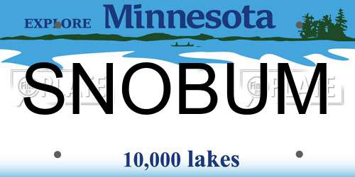 SNOBUM Minnesota License Plate