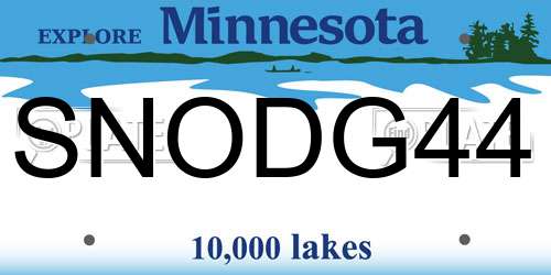 SNODG44 Minnesota License Plate