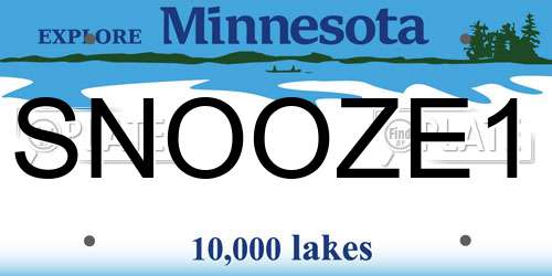 SNOOZE1 Minnesota License Plate