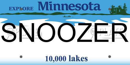 SNOOZER Minnesota License Plate