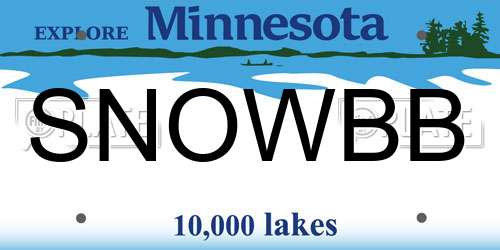 SNOWBB Minnesota License Plate