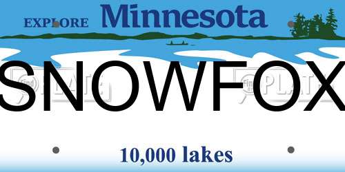 SNOWFOX Minnesota License Plate