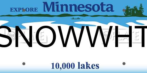 SNOWWHT Minnesota License Plate