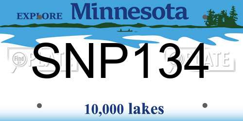 SNP134 Minnesota License Plate