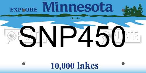 SNP450 Minnesota License Plate