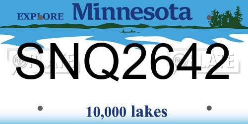 SNQ2642 Minnesota License Plate